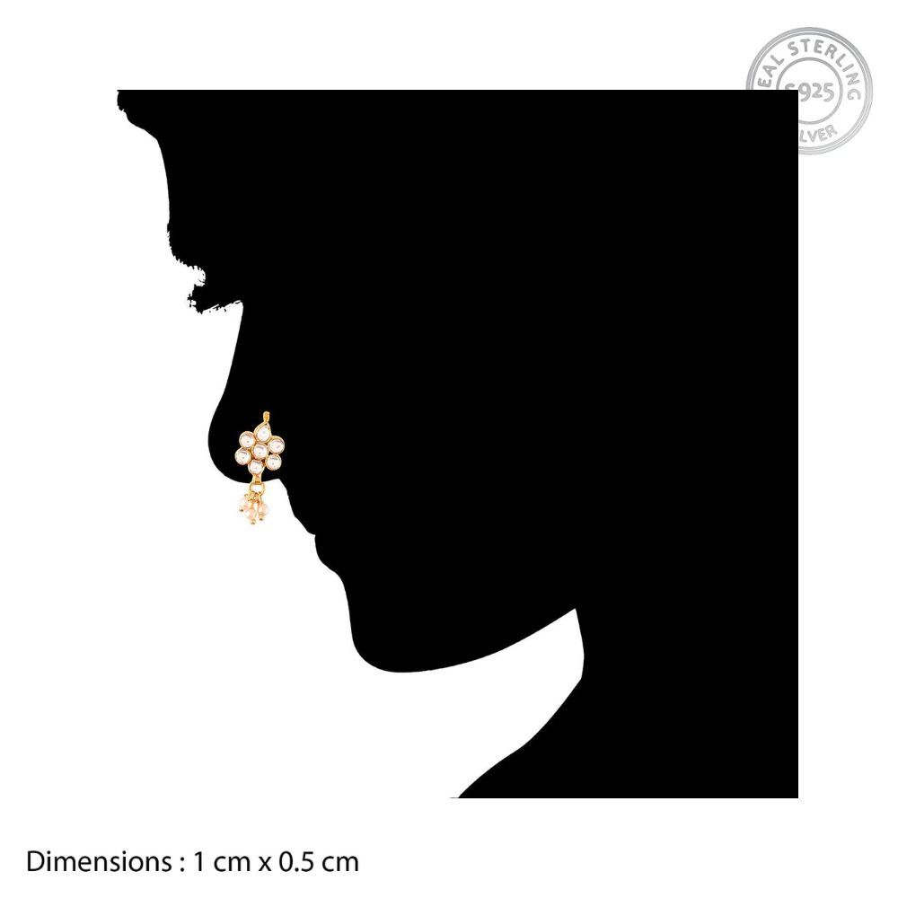 Mahi Gold Plated Gleaming Crystals Designer Nose pin for girls and women NR1100167G