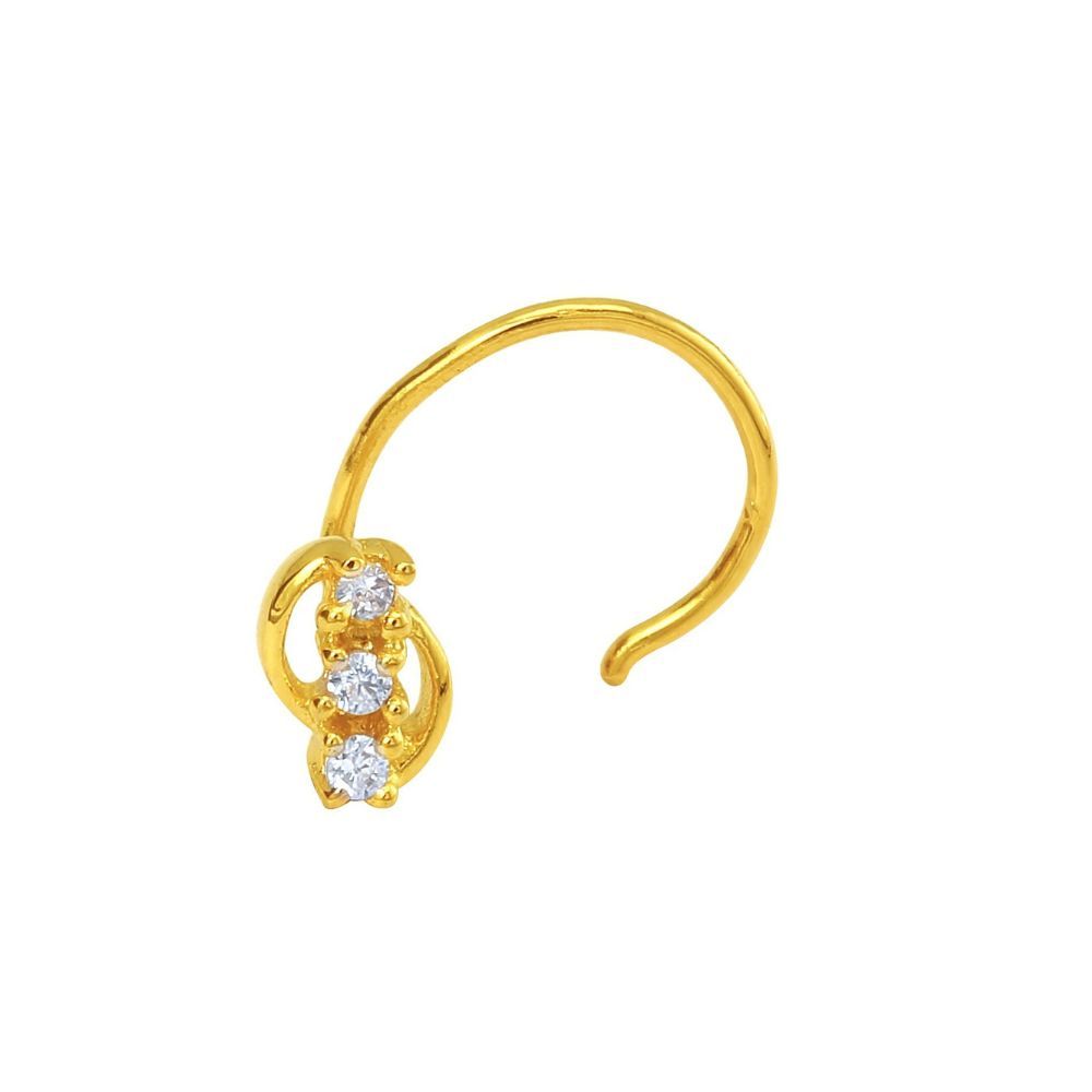 Mahi Gold Plated Grace Forever Nosepin with CZ for Women NR1100152G