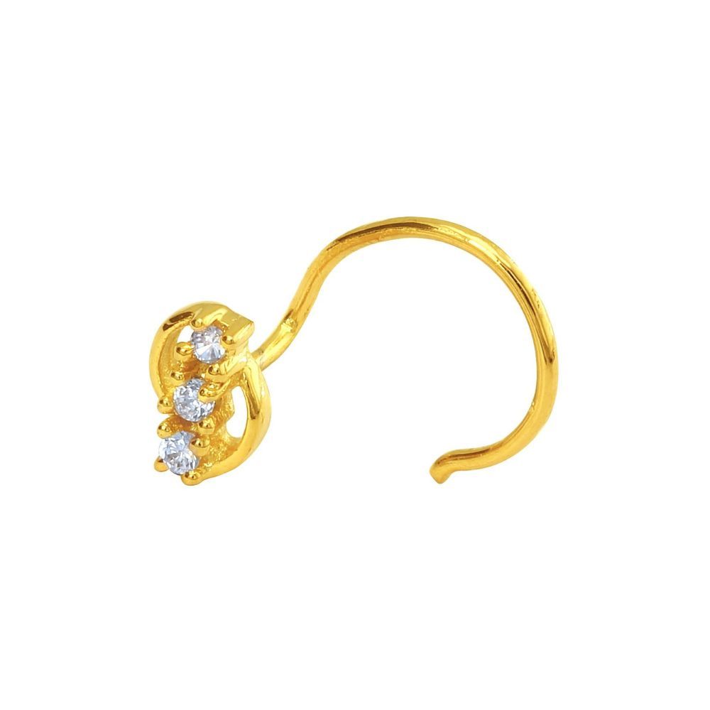 Mahi Gold Plated Grace Forever Nosepin with CZ for Women NR1100152G