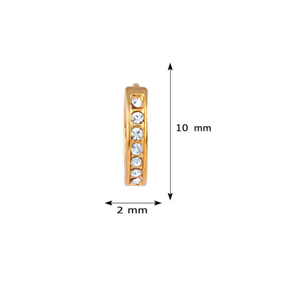 Mahi Gold Plated Immortal Beauty Nose Ring with Cubic Zirconia for Girls and Women (NR1100169G)