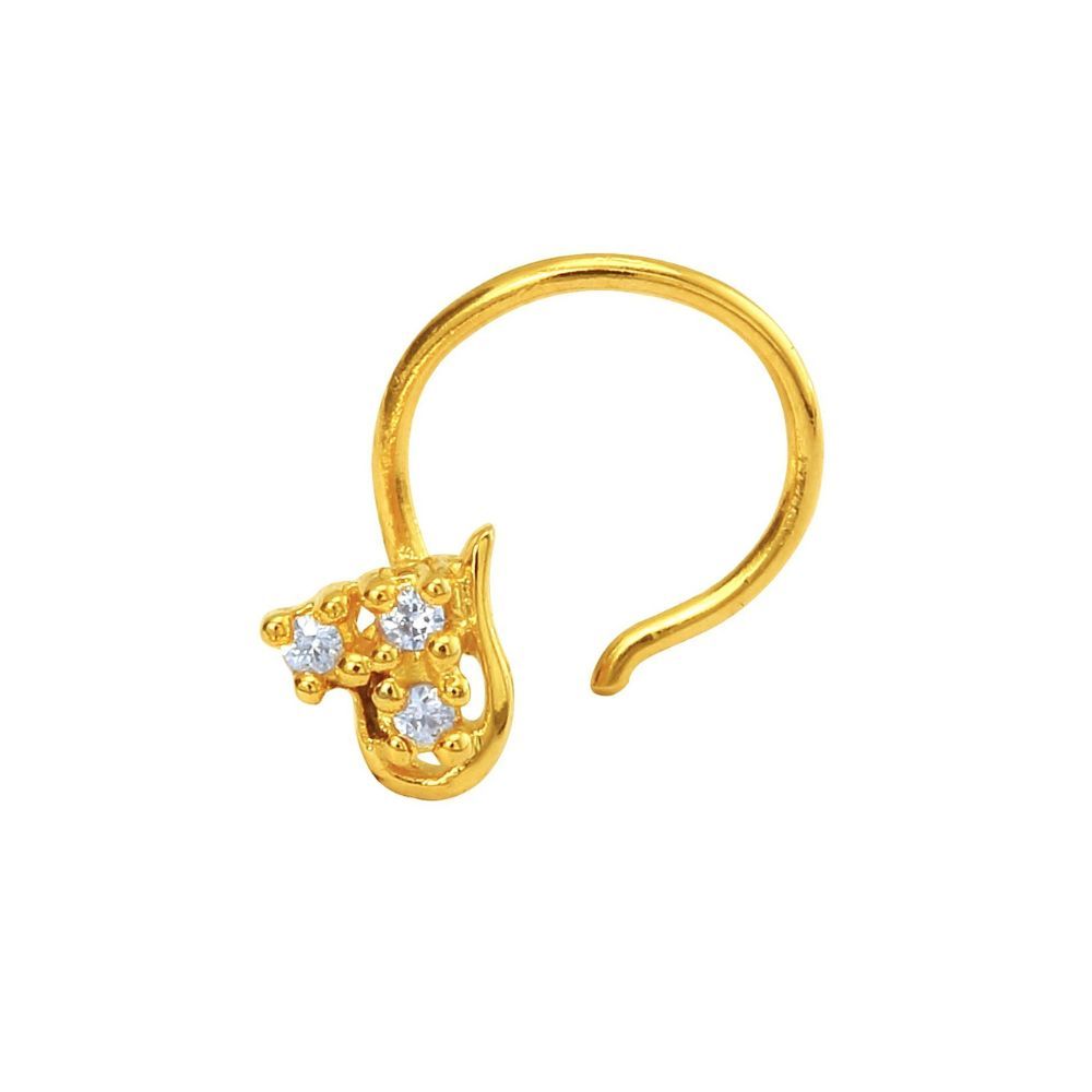 Mahi Gold Plated Le Beau Nosepin with CZ for Women NR1100146G