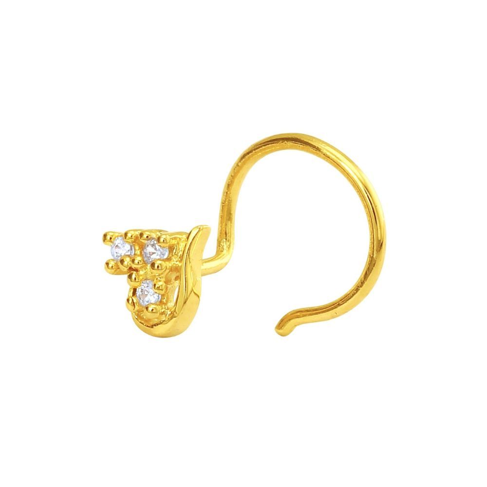 Mahi Gold Plated Le Beau Nosepin with CZ for Women NR1100146G