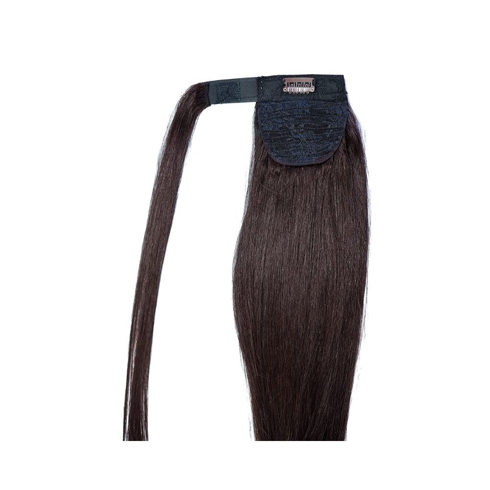 Majik 22 Human Hair Ponytail Extension for Women and Girls (Brown)