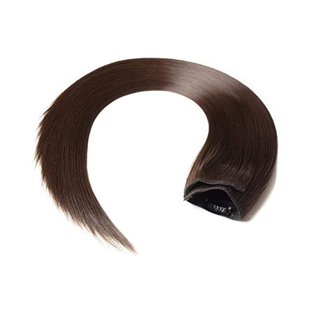 Majik 5 Clips Head 1 Piece Hair Extensions for Women and Girls (Dark Brown)