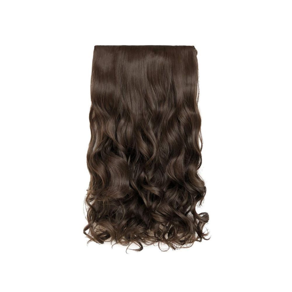 Majik Natural Brown Curly/Wavy Hair Extensions for Women and Girls (Brown)