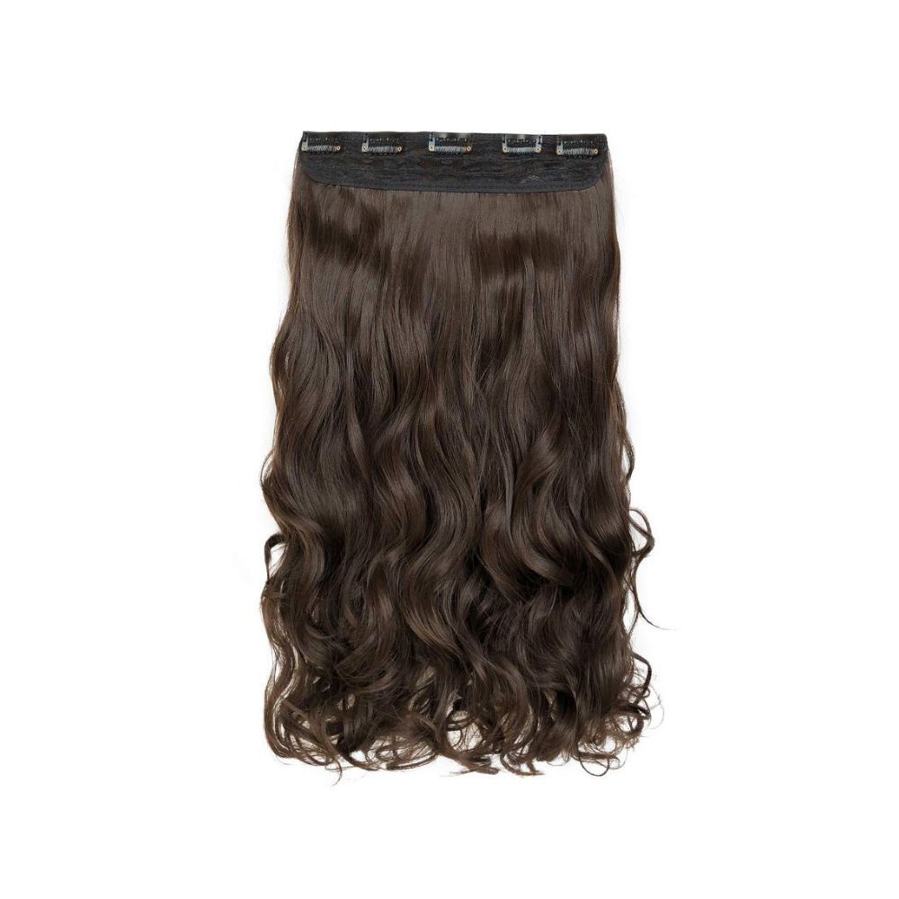 Majik Natural Brown Curly/Wavy Hair Extensions for Women and Girls (Brown)