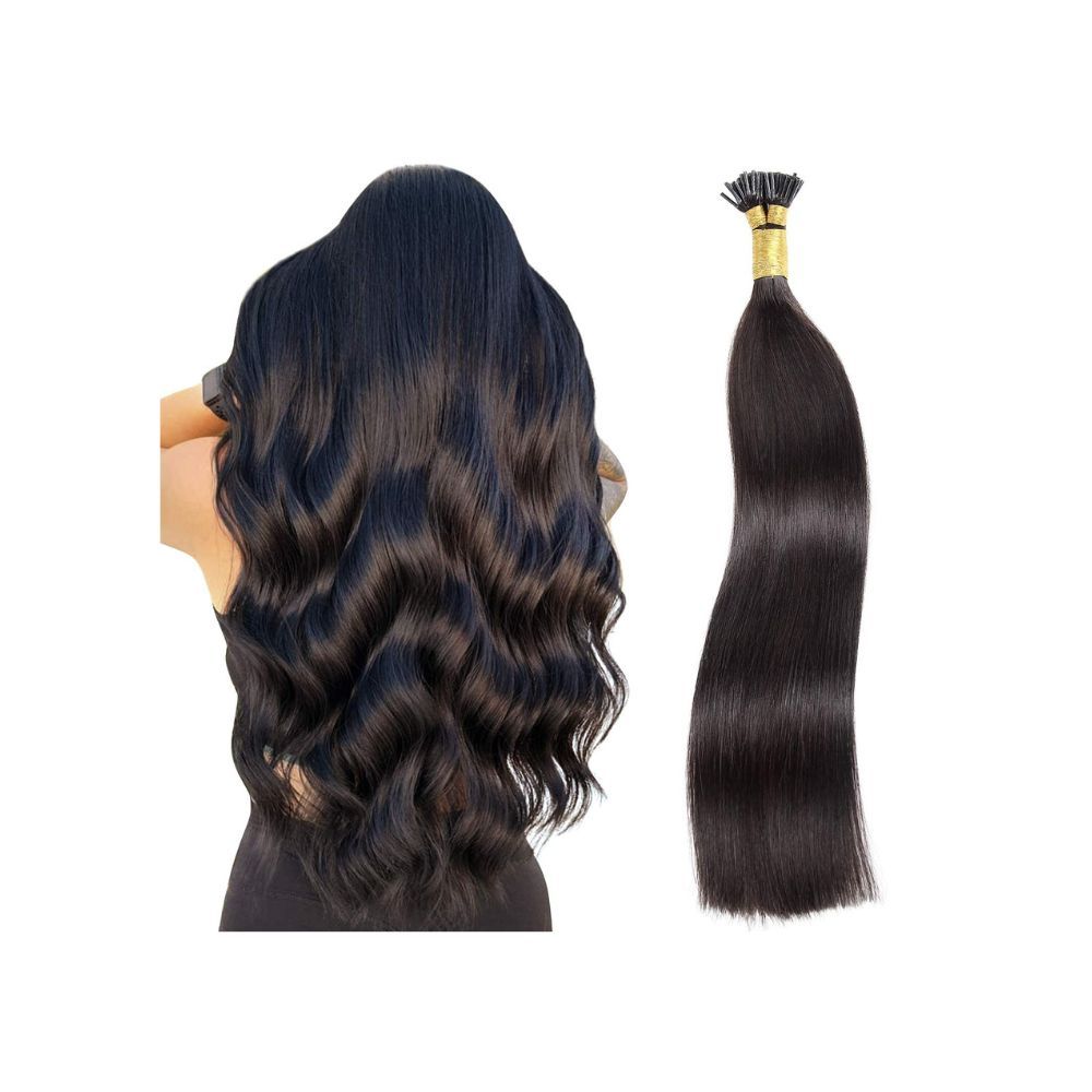 Majik Permanent Micro Ring Human Hair Extension for Women and Girls (18 Inch, 50 Gram, Brown)
