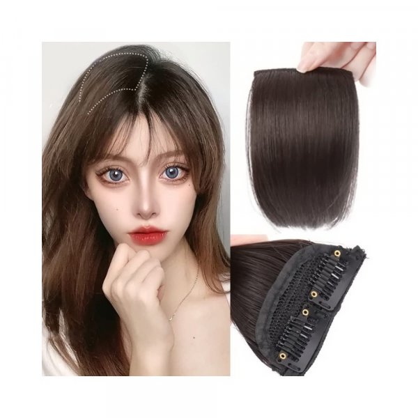 Majik Straight Hair Invisible Seamless Volumizer Extension For Top , Sides Use For Women And Girls, Brown