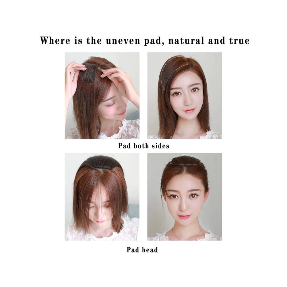 Majik Straight Hair Invisible Seamless Volumizer Extension For Top , Sides Use For Women And Girls, Brown