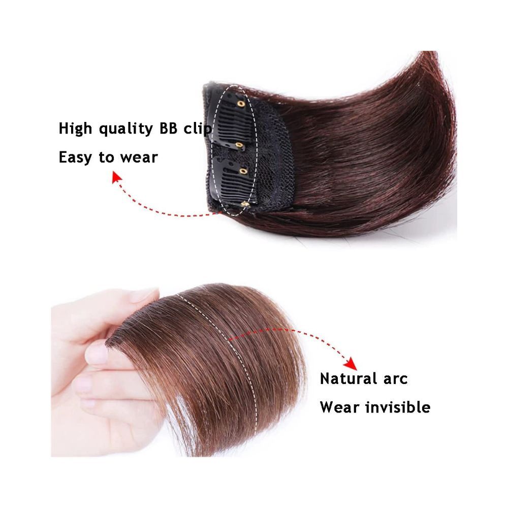 Majik Straight Hair Invisible Seamless Volumizer Extension For Top , Sides Use For Women And Girls, Brown
