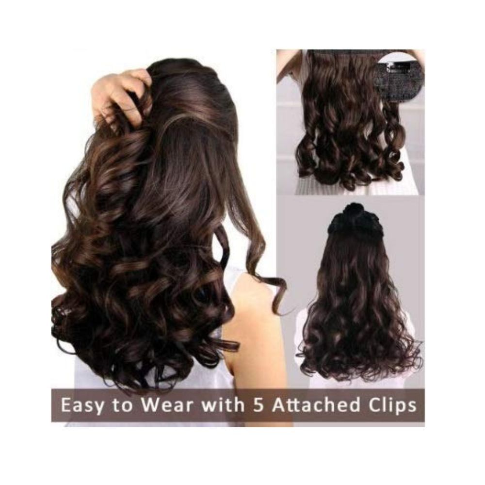 Majik Synthetic Hair Extensions For Women And Girl, 35 Gram, Dark Brown Curly Pack Of 1| (M3)