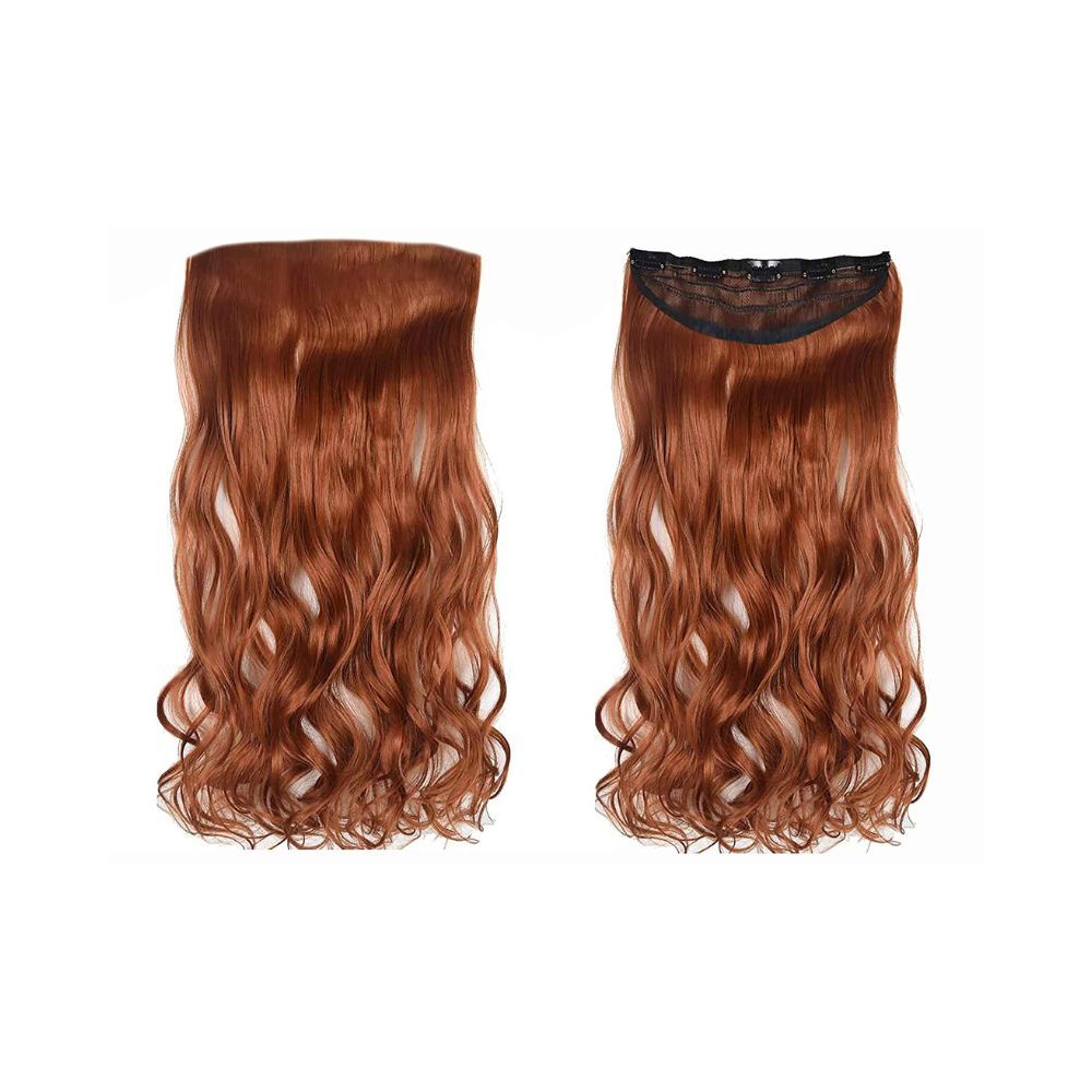 Majik Wavy Hair Extension For Girls And Women 5 Clip Hair Extension For Daily Use (In Copper Color, Medium) Pack Of 1