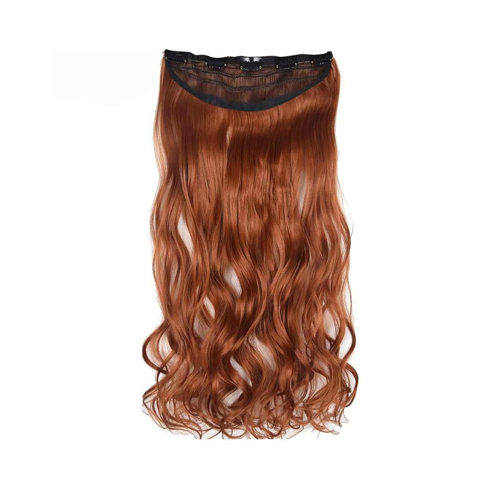 Majik Wavy Hair Extension For Girls And Women 5 Clip Hair Extension For Daily Use (In Copper Color, Medium) Pack Of 1