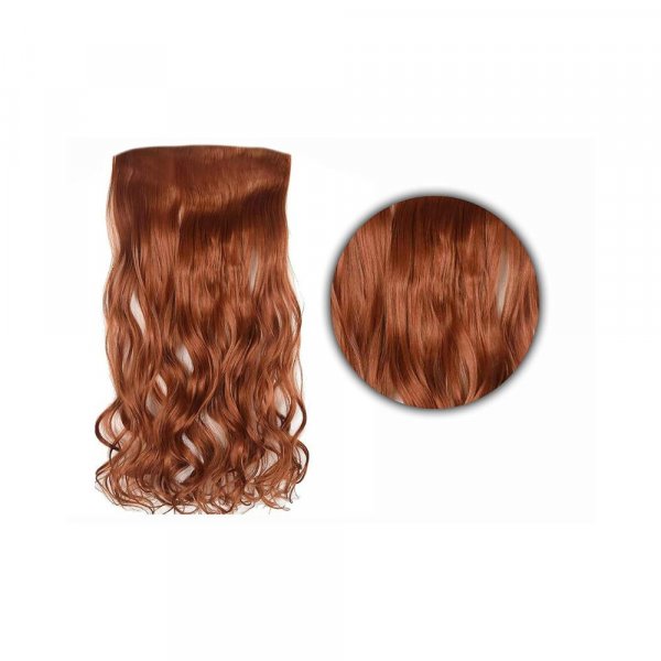 Majik Wavy Hair Extension For Girls And Women 5 Clip Hair Extension For Daily Use (In Copper Color, Medium) Pack Of 1
