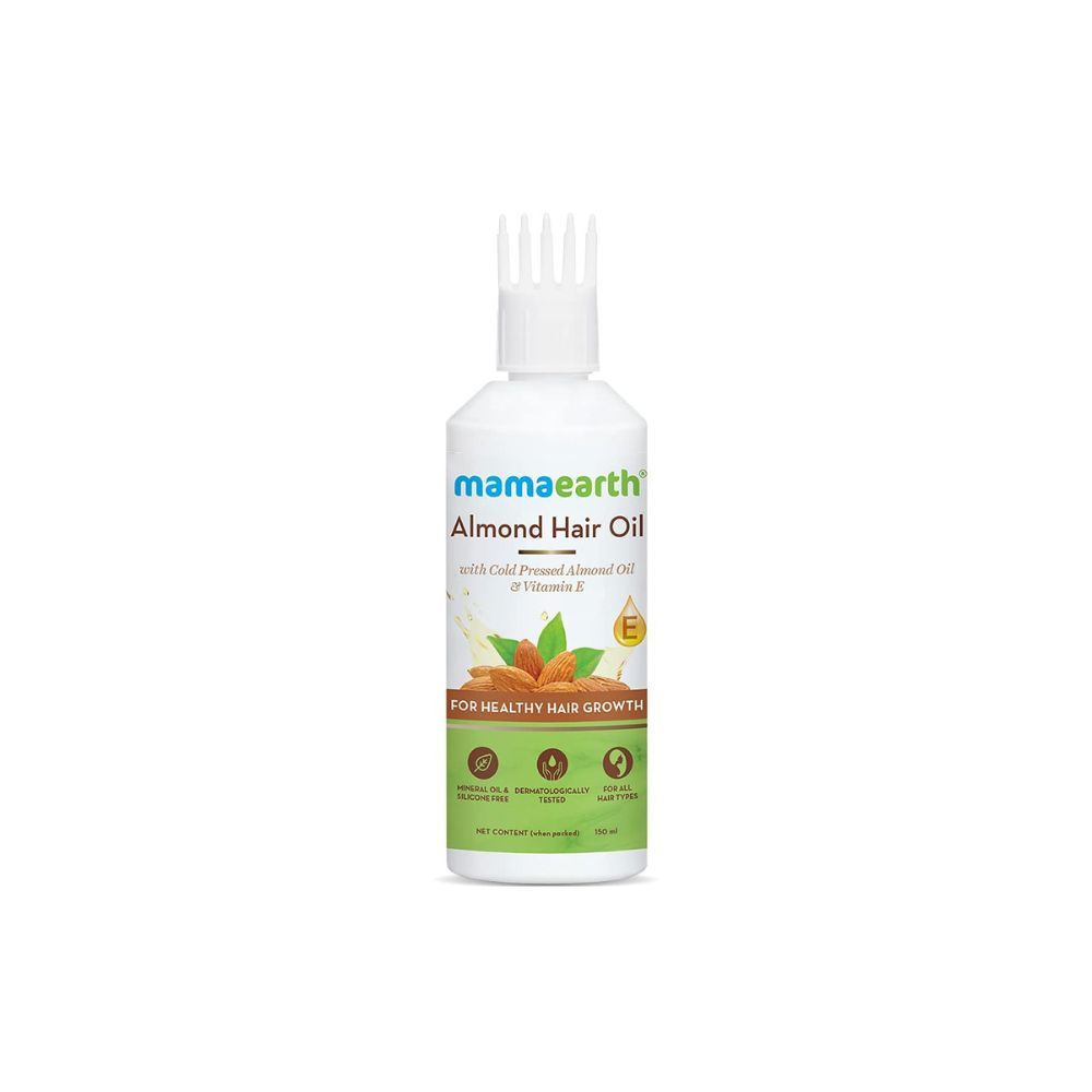 Mamaearth Almond Hair Oil for healthy hair growth and deep nourishment