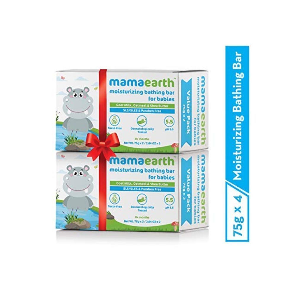Mamaearth Bathing Bar for Babies - 75g (Pack of 4)