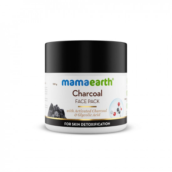 Mamaearth Charcoal Face Pack with Activated Charcoal and Glycolic Acid for Skin Detoxification - 100 g Purifies & Brightens Skin | Removes Impurities | Anti - Pollution | No Parabens & Mineral Oils