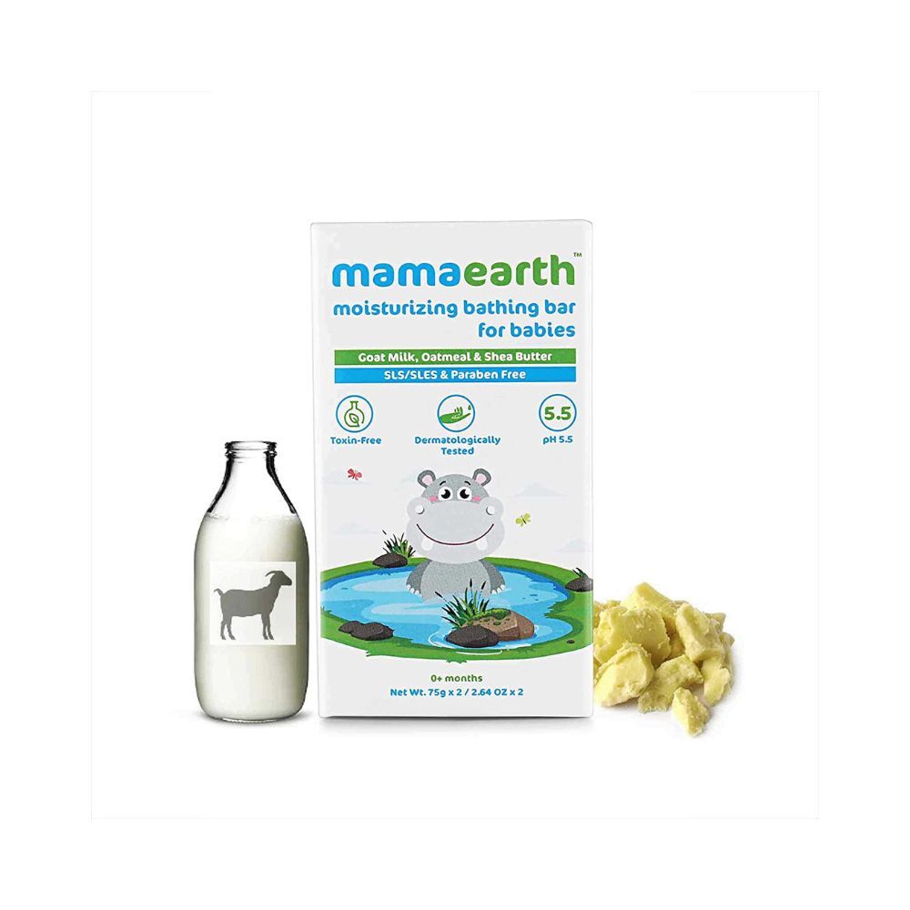 Mamaearth Moisturizing Baby Bathing Soap Bar pH 5.5 with Goat Milk and Oatmeal