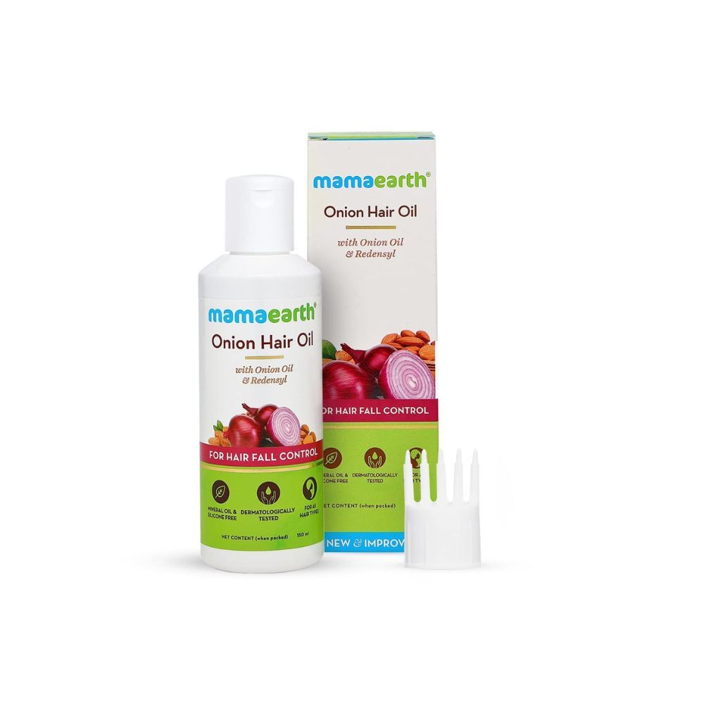 Mamaearth Onion Hair Oil for Hair Growth & Hair Fall Control with Redensyl 150ml