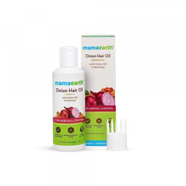 Mamaearth Onion Hair Oil for Hair Growth &amp; Hair Fall Control with Redensyl 150ml