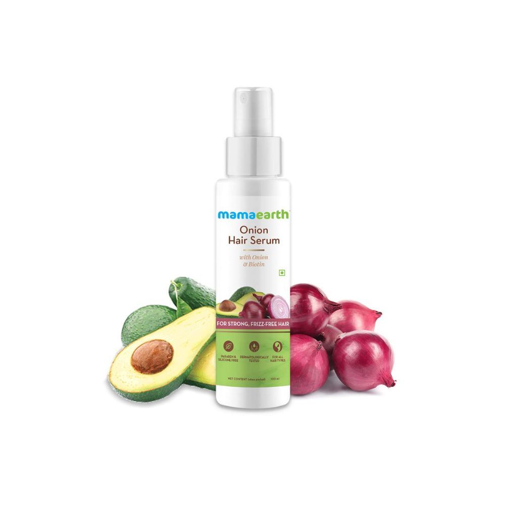 Mamaearth Onion Hair Serum For Silky & Smooth Hair, Tames Frizzy Hair,100 ml