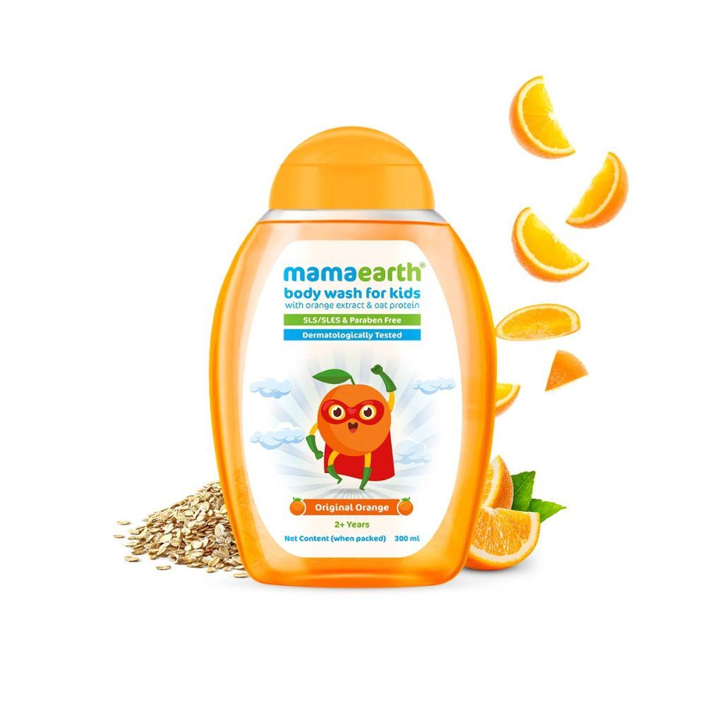 Mamaearth Original Body Wash For Kids with Oat Protein â 300 ml, Orange, 1 count