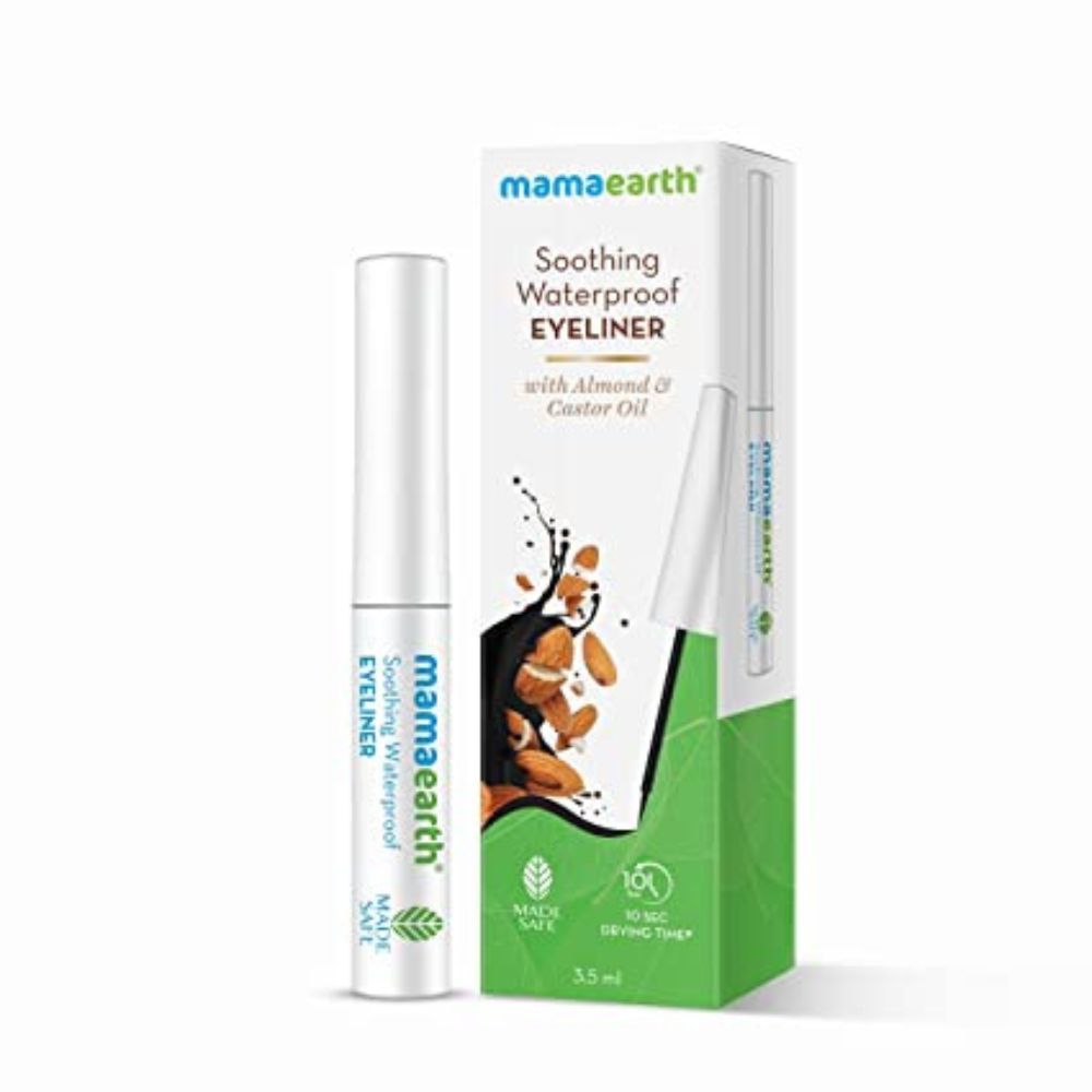 Mamaearth Soothing Waterproof Eyeliner With Almond Oil & Castor Oil For 10 Hour Long Stay, Black, 3.5ml Matte Finish