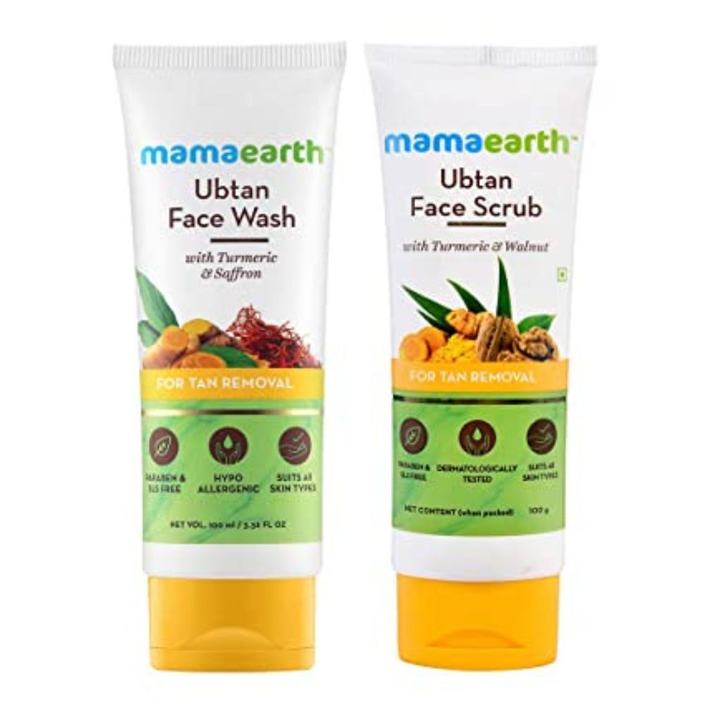 Mamaearth Tan Removal Combo(Ubtan - Face Wash 100ml + Face Scrub 100g)