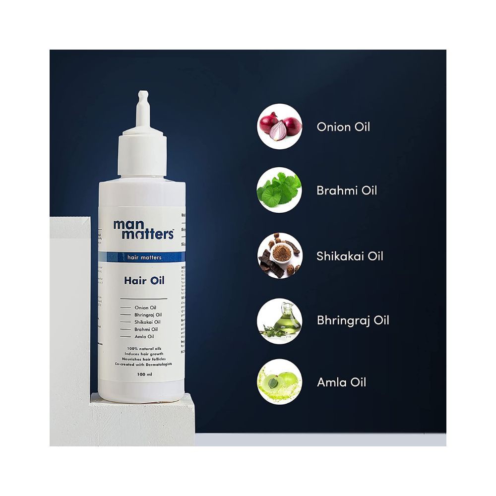 Man Matters Hair Oil for Men 100 ml | Onion Oil, Bhingraj Oil, Shikkai Oil, Brahmi Oil