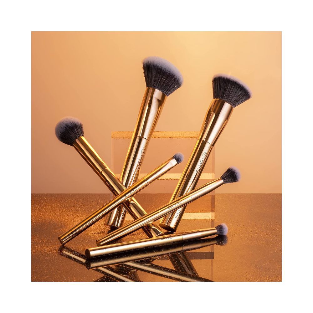 MARS Artist's Arsenal Make-up Brushes Set, Pack of 6 Face & Eye Brush Kit, Golden