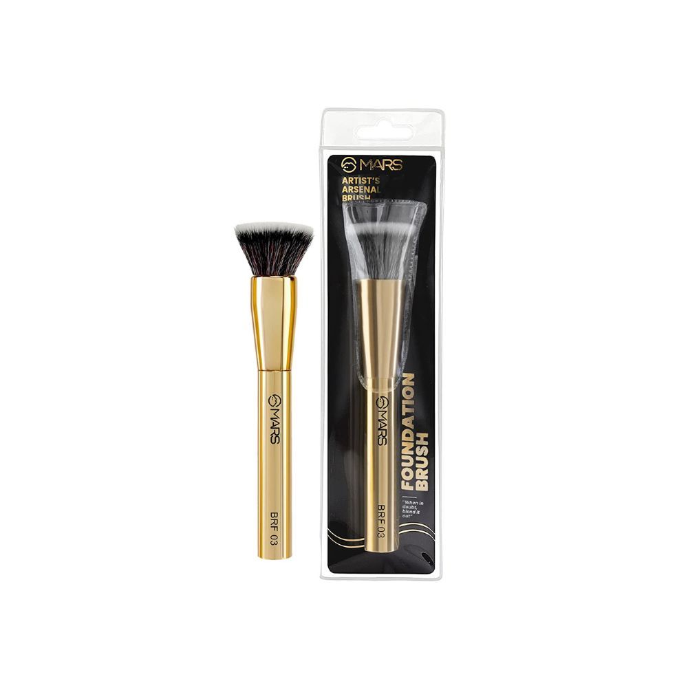 Mars Artist's Arsenal Professional Powder Bronzer & Foundation Makeup Brush- Gold 75GM (3Pc's)