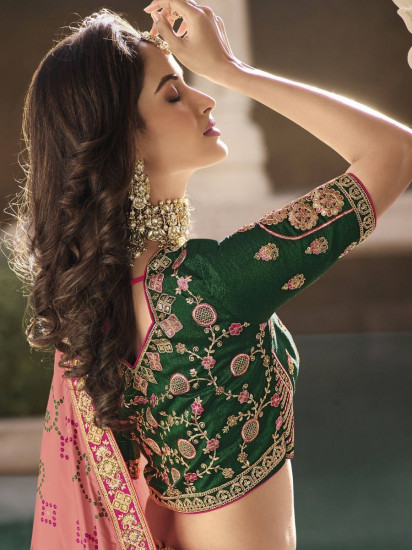 Marvellous Light pink Banarasi Silk Bridal Wear Lehenga choli