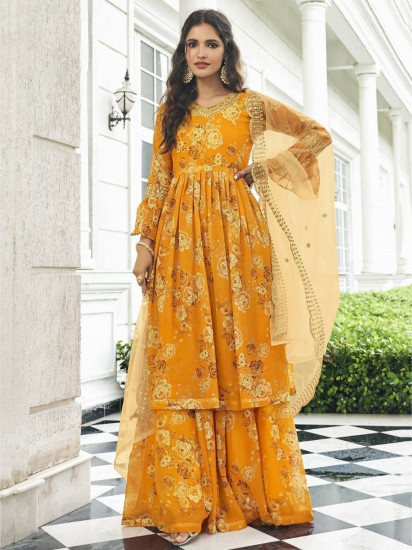 Buy Yellow Kurta Suit Sets for Women by PREKSHA Online | Ajio.com