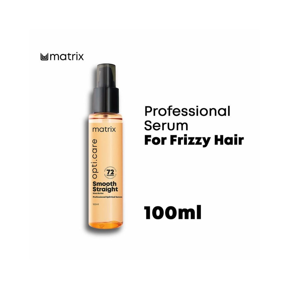 Matrix Opti Care Smooth Straight Professional Split End Hair Serum with Shea Butter for All Hair Types, Paraben Free, 100ml
