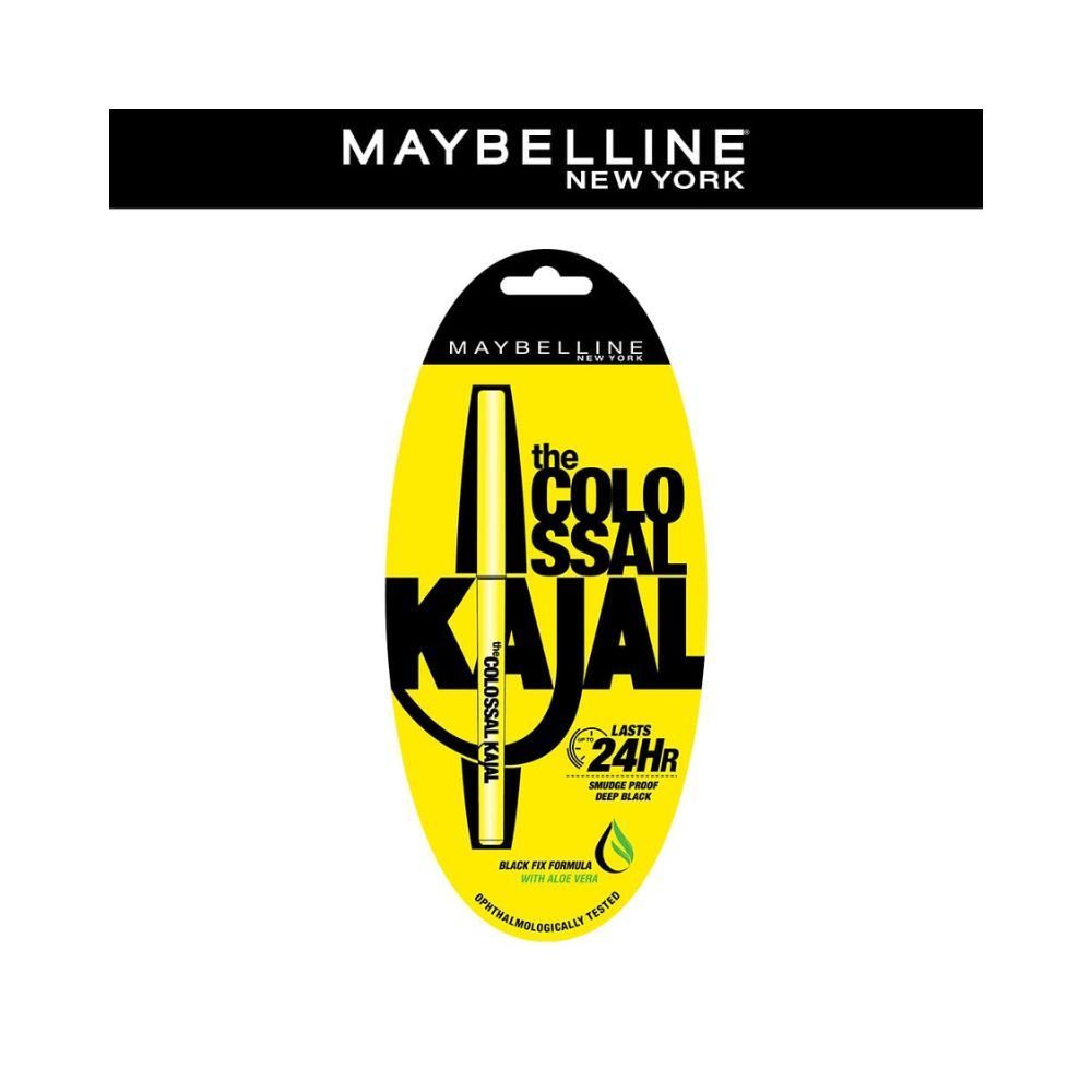 Maybelline New York Colossal Kajal, Intense Colour, Waterproof, Long lasting 24Hrs Stay, Black, 0.35g