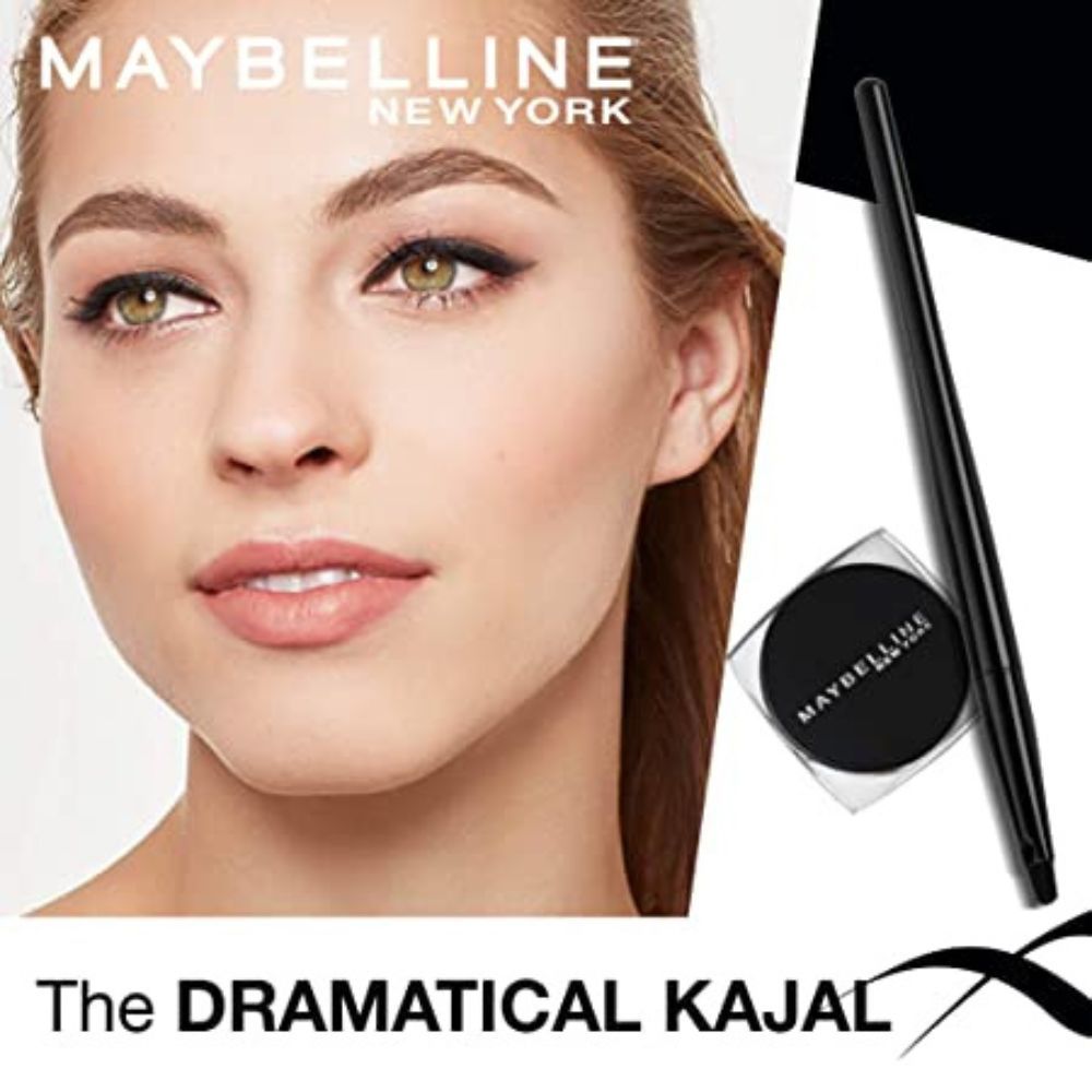 Maybelline New York Eyeliner, Intense Colour, Long-lasting, 36Hr wear, Lasting Drama Gel Eyeliner, Black