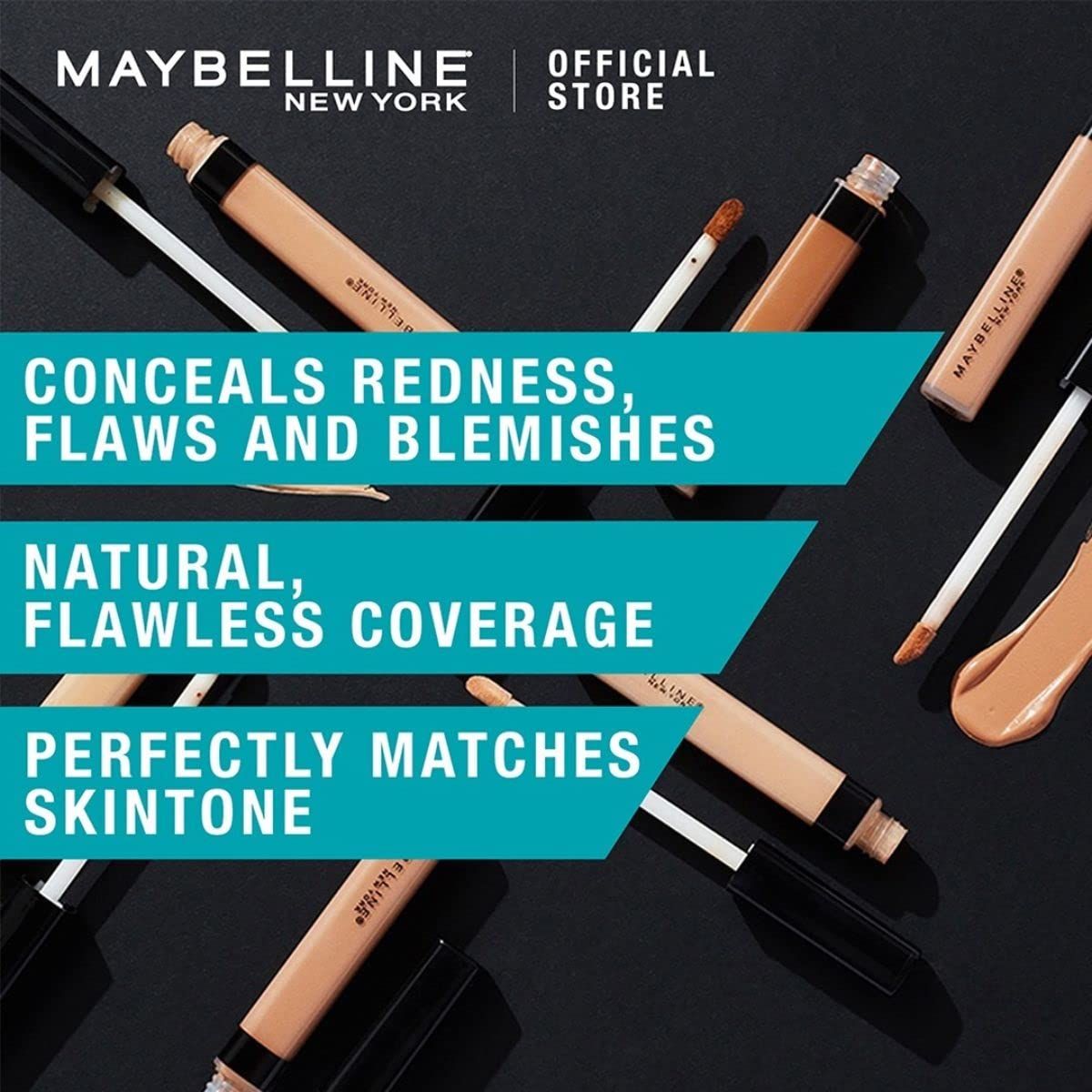 Maybelline New York Full Coverage Concealer, Matte & Poreless Ultra Blendable, Fit Me!, 40 Caramel, 6.8ml