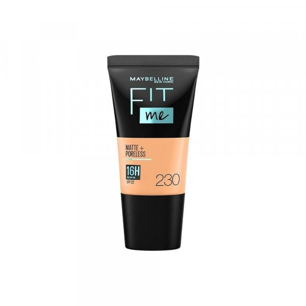 Maybelline New York Liquid Foundation, Matte &amp; Poreless Normal to Oily Skin, Fit Me, 230 Natural Buff, 18ml