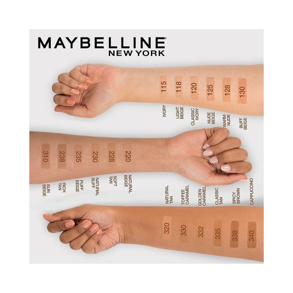 Maybelline New York Liquid Foundation, Matte Finish, With SPF, Fit Me Matte + Poreless, 128 Warm Nude, 30ml