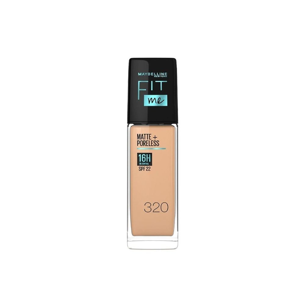 Maybelline New York Liquid Foundation, Matte Finish, With SPF, Fit Me Matte + Poreless, 320 Natural Tan, 30ml