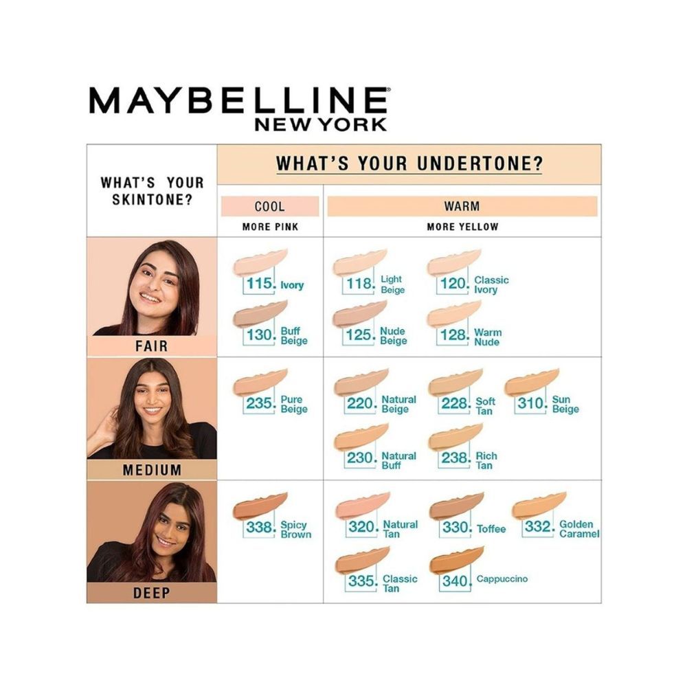 Maybelline New York Liquid Foundation, Matte Finish, With SPF, Fit Me Matte + Poreless, 332 Golden Caramel, 30ml