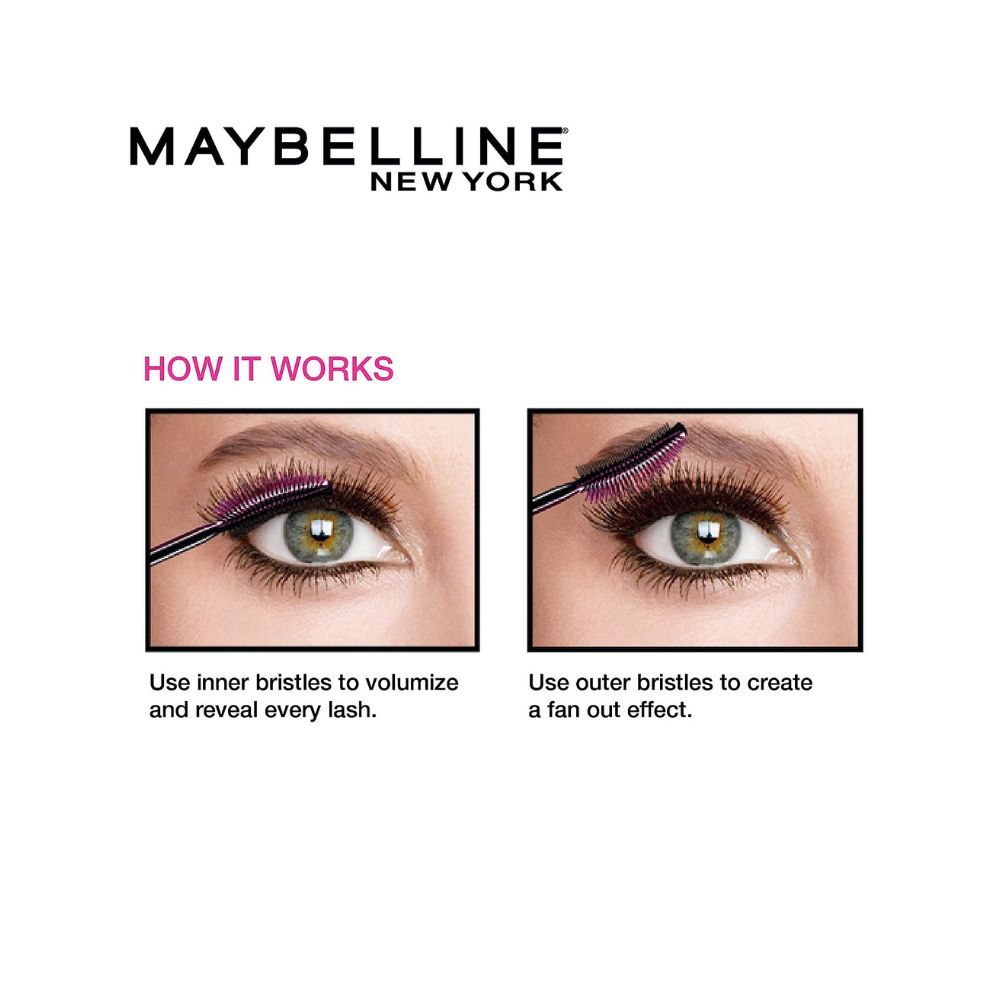 Maybelline New York Mascara, No-clumping, Fanning Brush, Waterproof, Lash Sensational, Black, 9ml