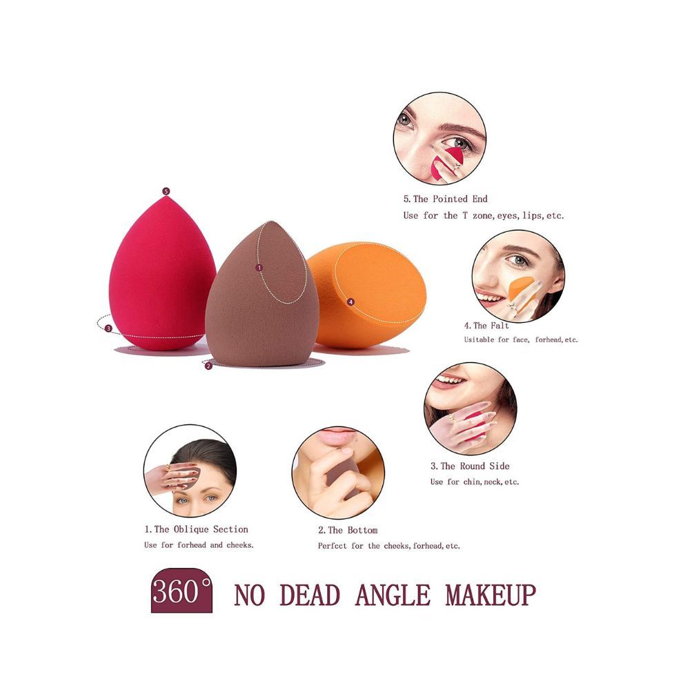 Mayu 6PCS Makeup Sponge Set Latext-free Beauty Sponge Makeup Blender
