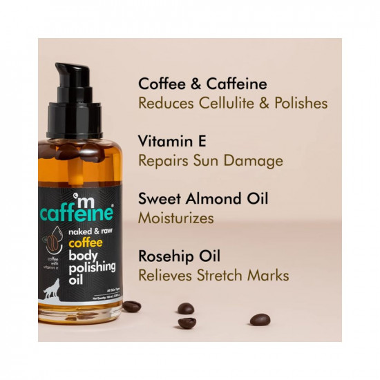 mCaffeine Coffee Body Oil for Dry Skin For Women & Men | Moisturizing Body Oil with Relaxing Aroma for a Soft, Smooth & Glowing Skin (100ml)