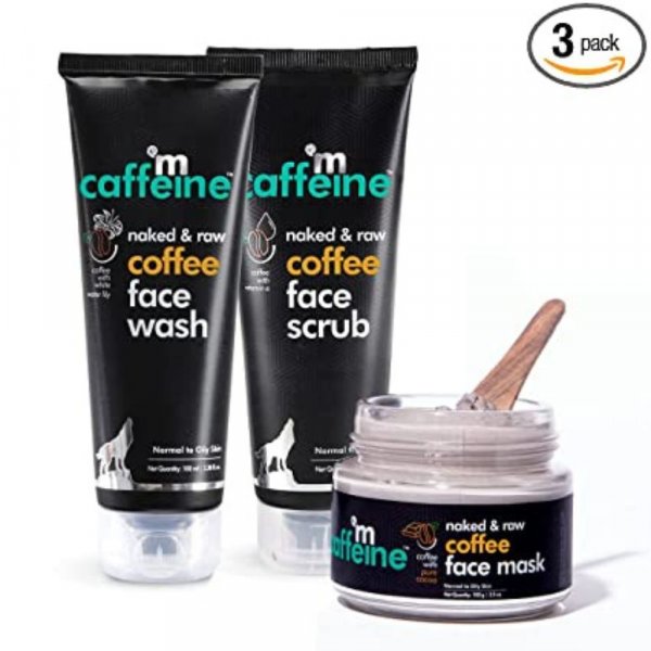 mCaffeine Deep Pore Cleansing Regime | Deep Cleanse, Tan Removal, Blackheads Removal | Face Wash, Face Mask, Face Scrub | Oily/Normal Skin | Paraben &amp; SLS Free