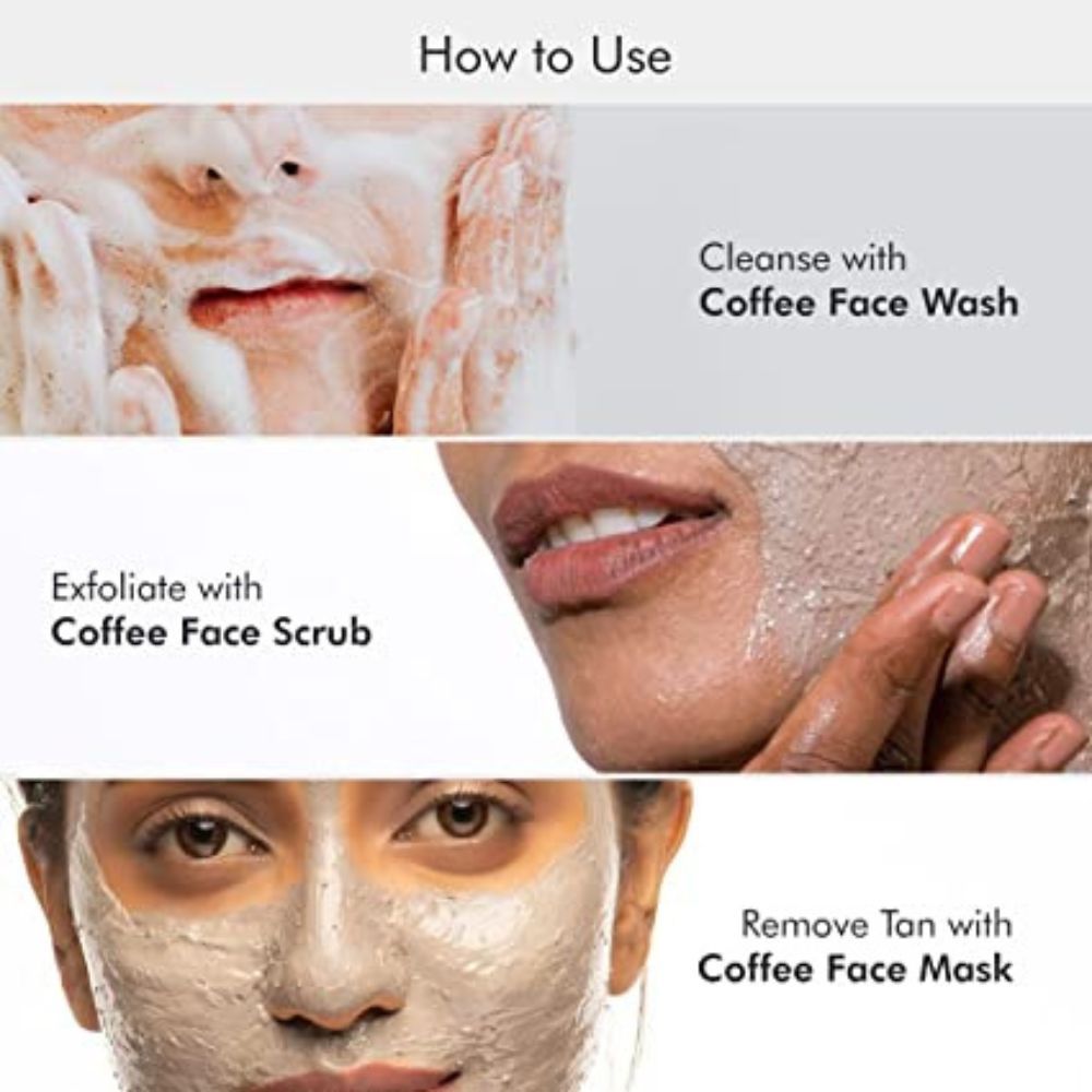 mCaffeine Deep Pore Cleansing Regime | Deep Cleanse, Tan Removal, Blackheads Removal | Face Wash, Face Mask, Face Scrub | Oily/Normal Skin | Paraben & SLS Free