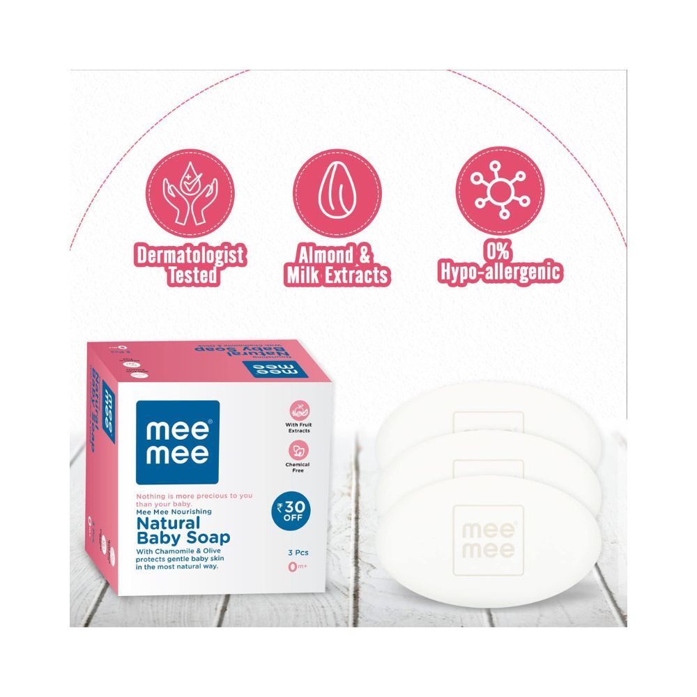 Mee Mee Nourishing Baby Soap For Bath Bar with 100% Natural Amond Oil & Milk Extract