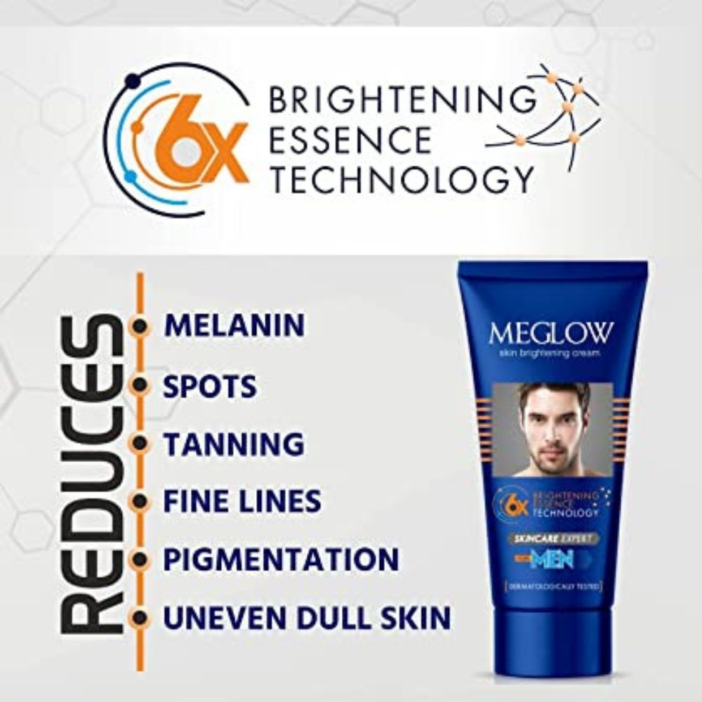 Meglow Premium Face Cream for Men 50g With Mild Aloe Vera Fragrance|SPF 15|with Vitamin E,Helps to Brightening & Moisturize Skin