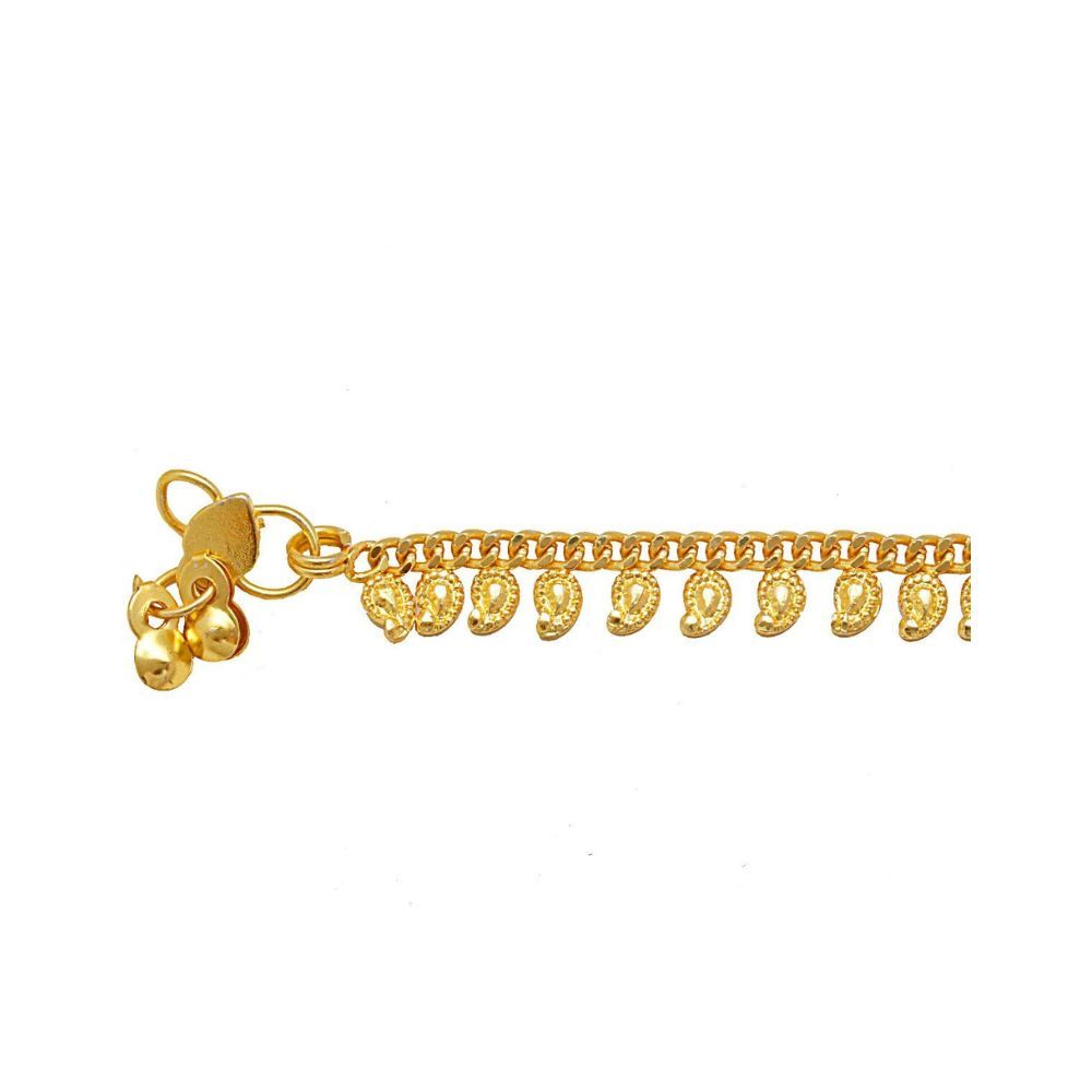 Memoir Gold plated Elegant Kairi Mango shape Auspicious Bridal Anklets for Women