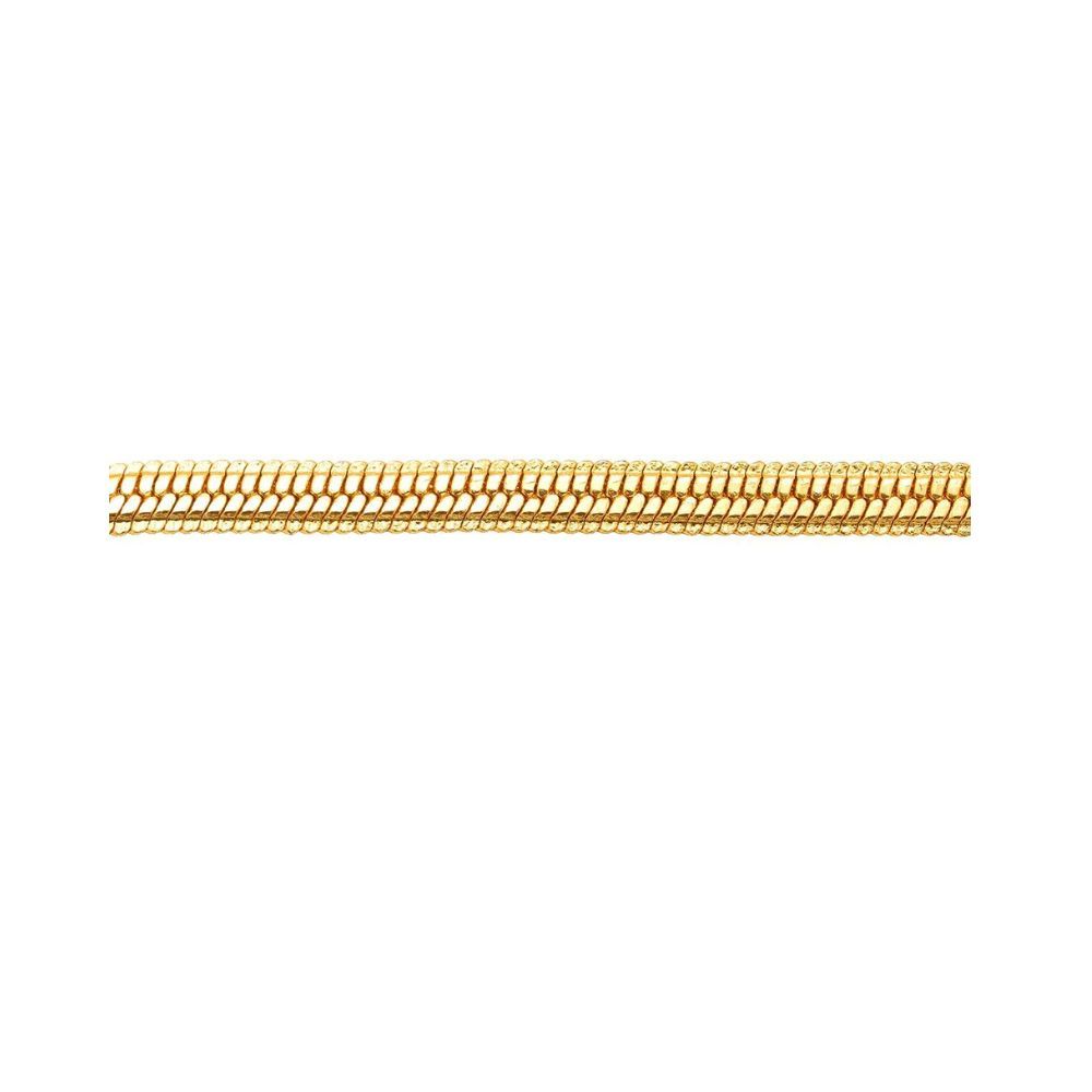 Memoir Gold plated Flat snake chain design ghungroo anklet for Women